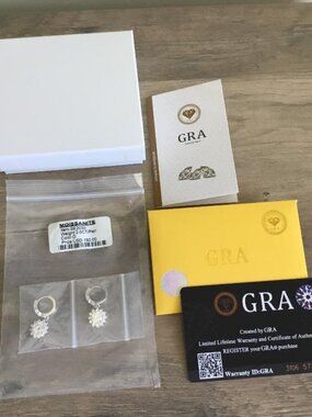 Moissanite Drop Earrings w/High Brilliance, a Diamond Alternative GRA Certified